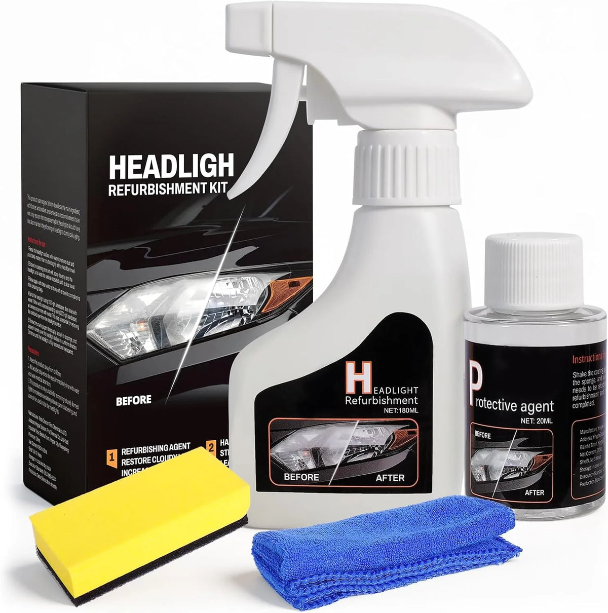 Kit Restaurador de Faros Profesional – Elimina el Amarillento, la Oxidación y Devuelve el Brillo Original con Capa Protectora