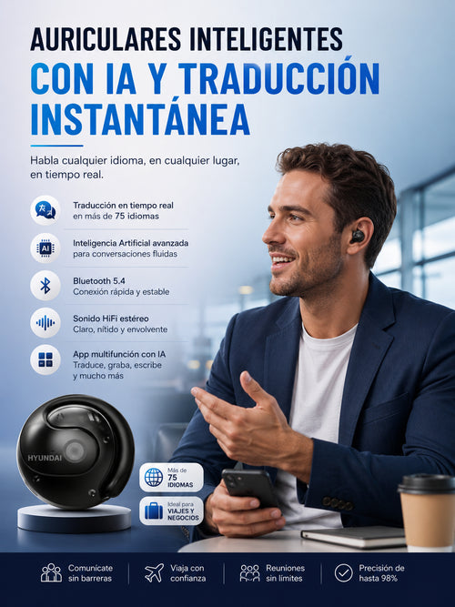 Auriculares Inteligentes con IA y Traducción Instantánea | Comunicación Global Sin Límites